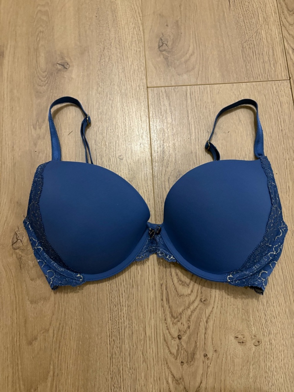 Victoria's Secret Navy Blue Lace-Trim Push-Up Bra
